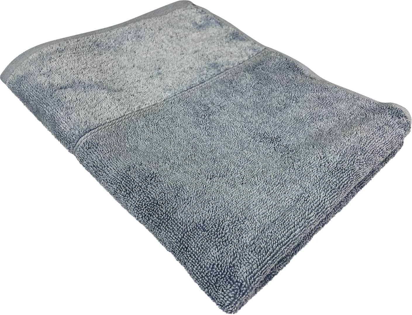 Полотенце банное GM Textile Миладо синее махровое велюр 100х150 - Фото 1