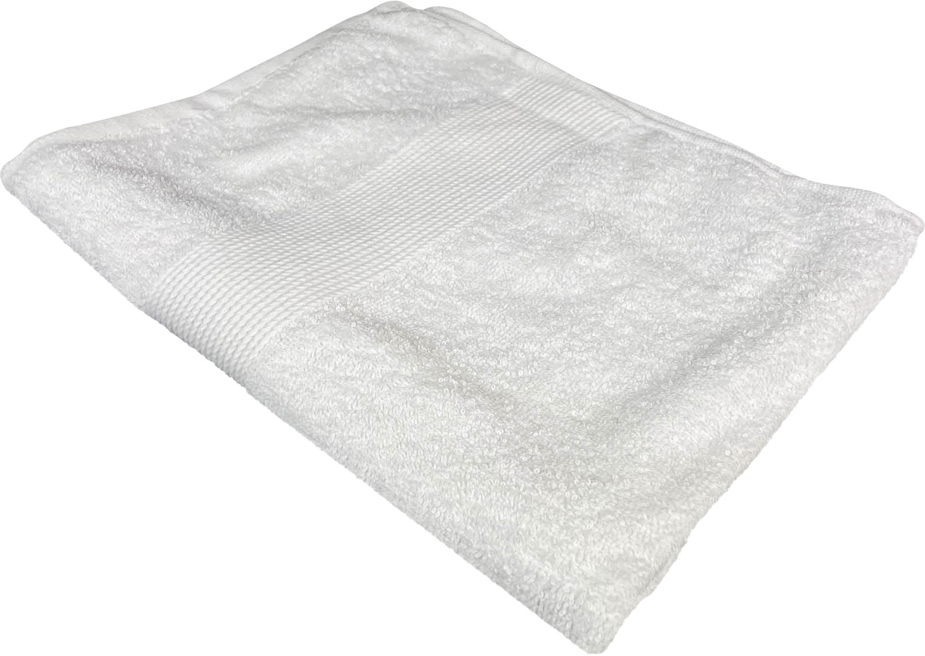 Полотенце банное GM Textile белое махровое с бордюром 70х140 - Фото 1