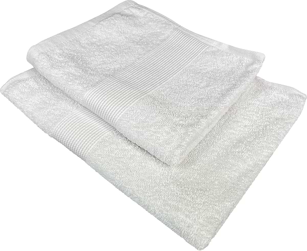 Фото - Рушник банний GM Textile білий махровий з бордюром 70х140
