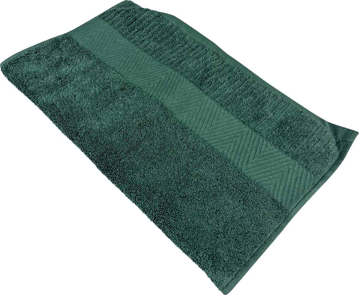Рушник для обличчя GM Textile зелений махровий зеро твіст з бордюром 50х90 - Фото 1