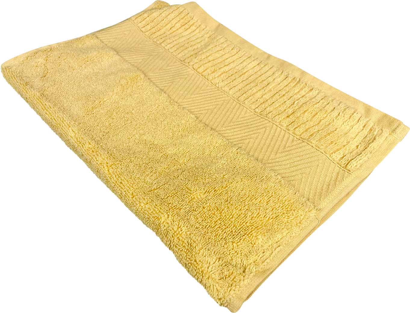 Рушник для обличчя GM Textile жовтий махровий зеро твіст з бордюром 50х90 - Фото 1
