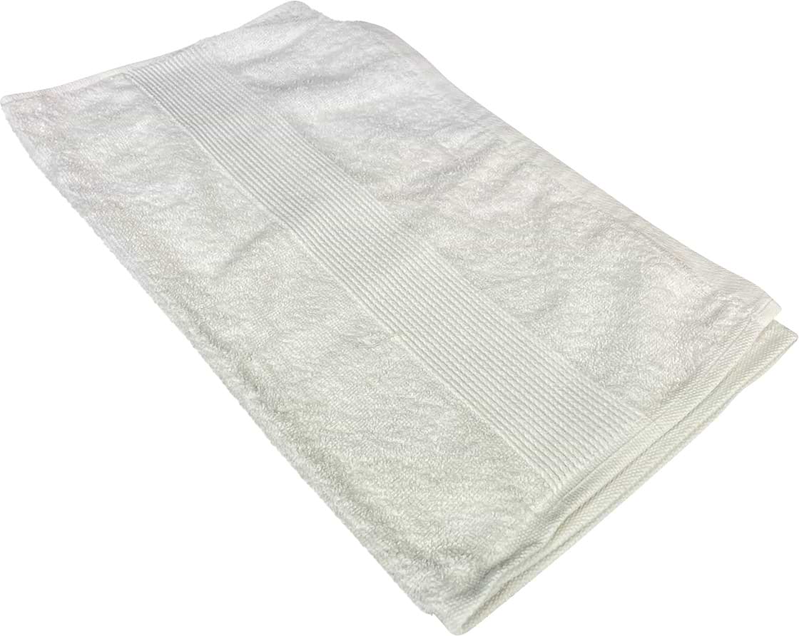 Рушник для обличчя GM Textile білий махровий з бордюром 50х90 - Фото 1