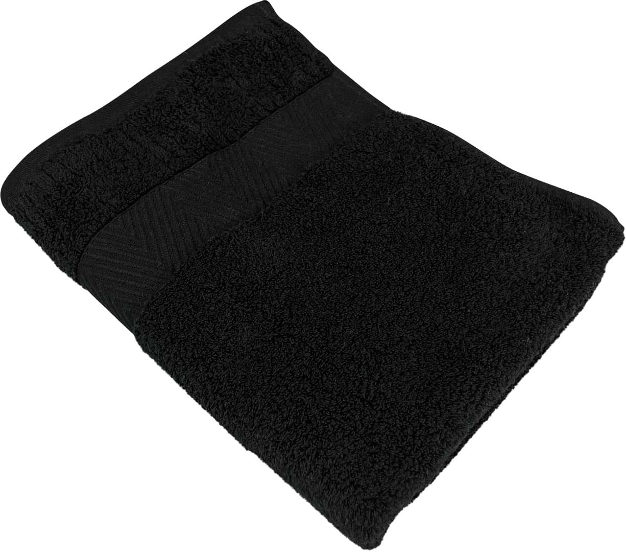 Рушник банний GM Textile чорний махровий зеро твіст з бордюром 70х140 - Фото 1