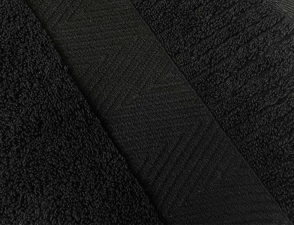 Фото - Рушник банний GM Textile чорний махровий зеро твіст з бордюром 100х150