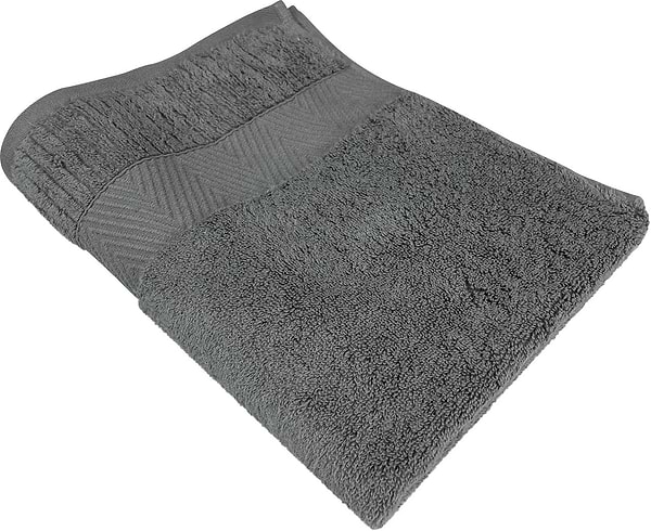 Фото - Полотенце банное GM Textile серый махровое зеро твист с бордюром 70х140