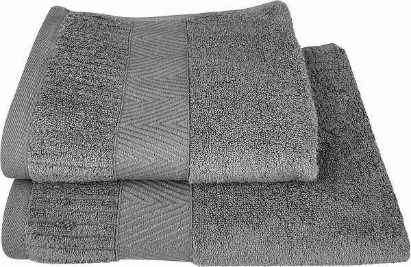 Фото - Рушник для обличчя GM Textile сірий махровий зеро твіст з бордюром 50х90