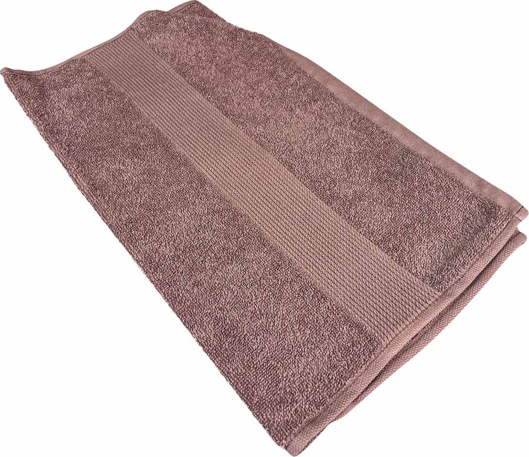 Рушник для обличчя GM Textile шоколадний махровий з бордюром 50х90 - Фото 1