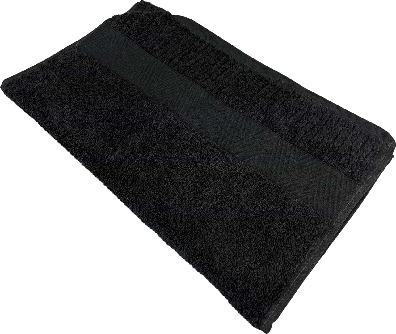 Рушник для обличчя GM Textile чорний махровий зеро твіст з бордюром 50х90 - Фото 1