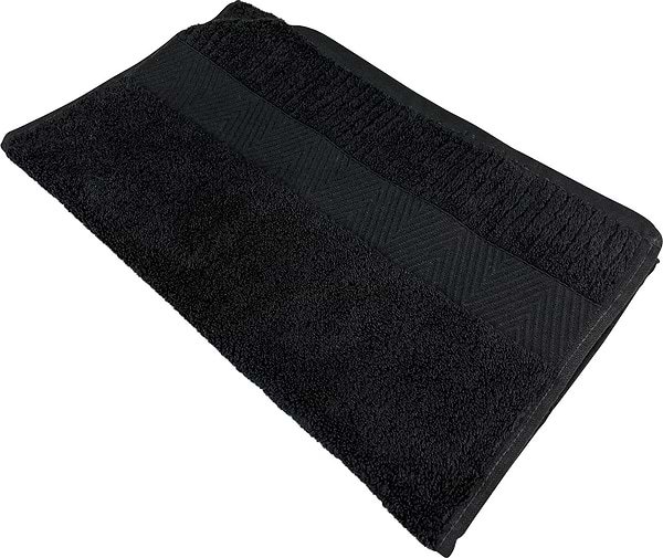 Фото - Рушник для обличчя GM Textile чорний махровий зеро твіст з бордюром 50х90
