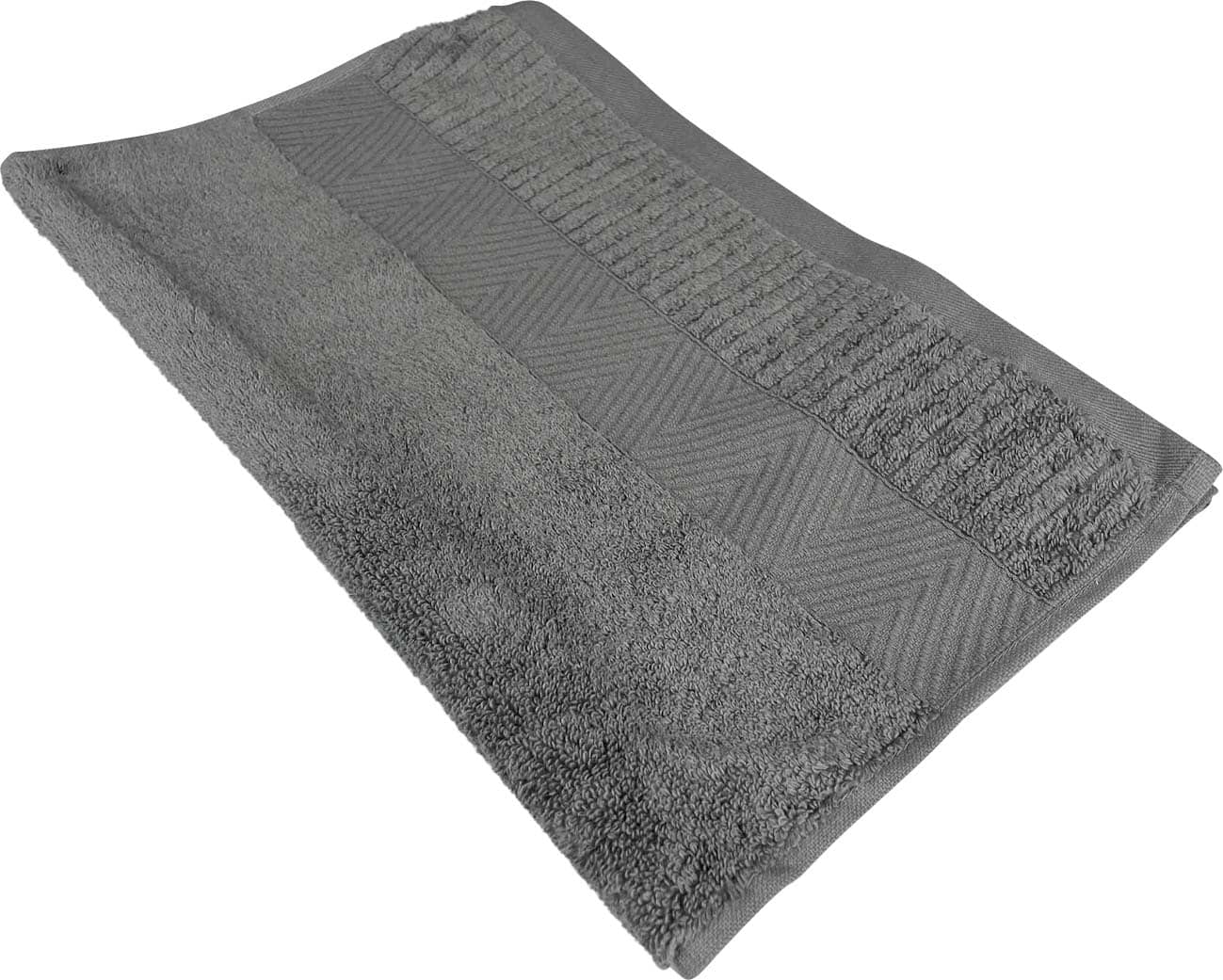 Рушник для обличчя GM Textile сірий махровий зеро твіст з бордюром 50х90 - Фото 1