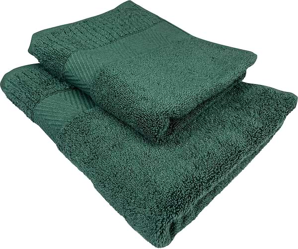 Фото - Рушник для обличчя GM Textile зелений махровий зеро твіст з бордюром 50х90