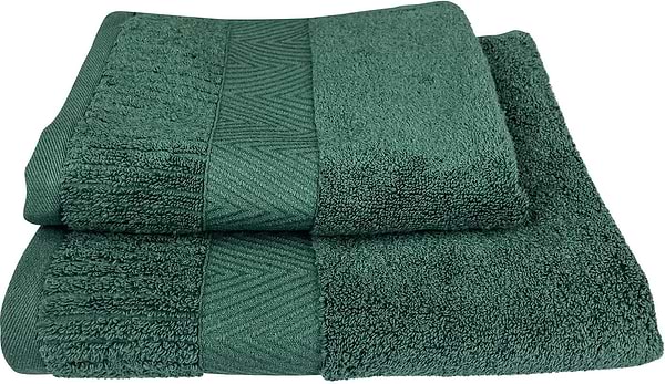 Фото - Рушник для обличчя GM Textile зелений махровий зеро твіст з бордюром 50х90