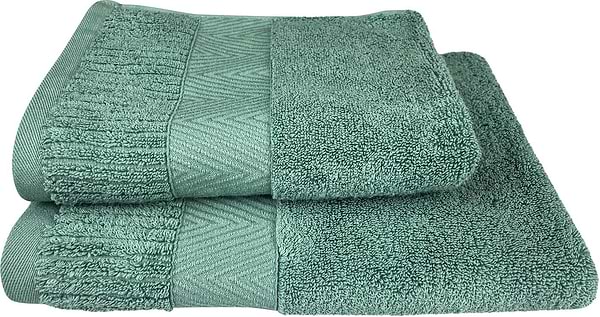 Фото - Рушник для обличчя GM Textile м'ятний махровий зеро твіст з бордюром 50х90