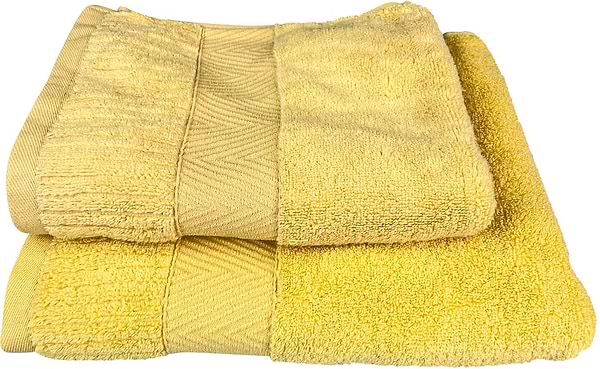 Фото - Рушник для обличчя GM Textile жовтий махровий зеро твіст з бордюром 50х90