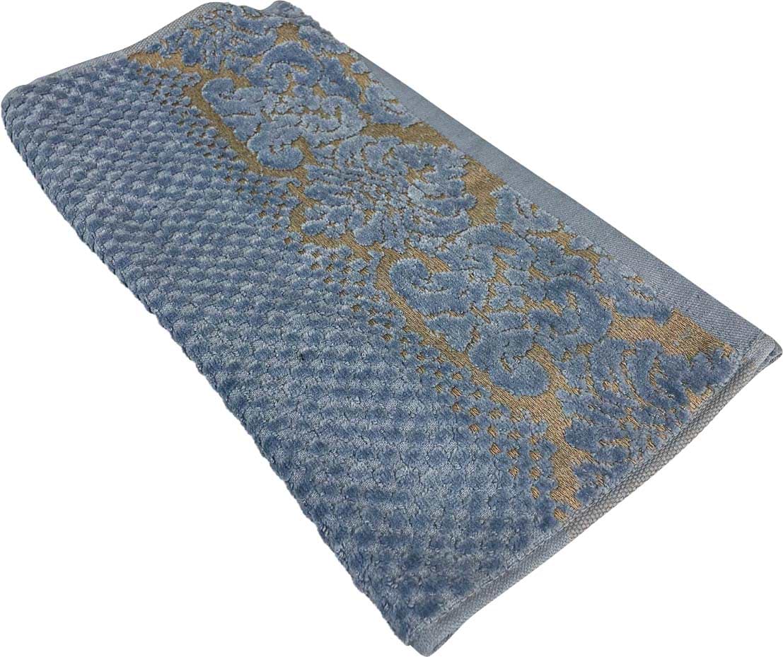 Рушник для рук GM Textile Дамаск синій махровий велюр 40х70 - Фото 1