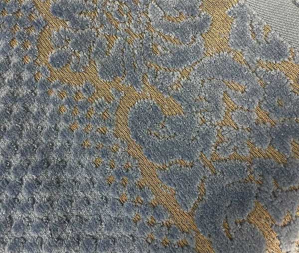 Фото - Рушник для обличчя GM Textile Дамаск синій махровий велюр 50х90