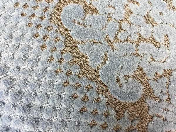 Фото - Рушник для обличчя GM Textile Дамаск блакитний махровий велюр 50х90