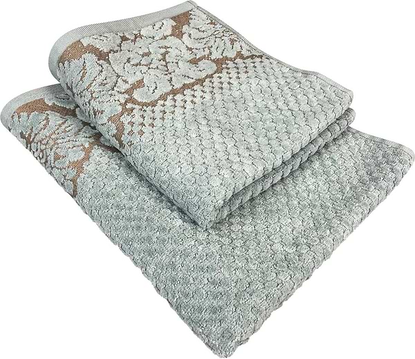 Фото - Полотенце банное GM Textile Дамаск мятное махровое велюр 70х140