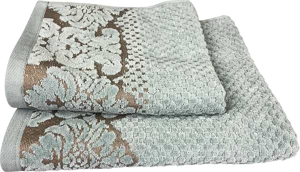 Фото - Полотенце банное GM Textile Дамаск мятное махровое велюр 70х140