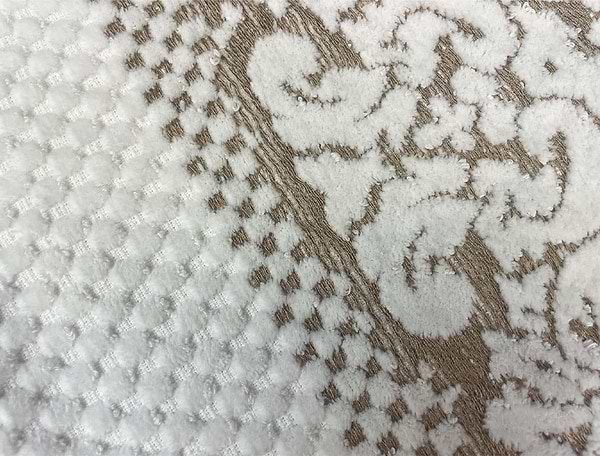 Фото - Рушник для обличчя GM Textile Дамаск білий махровий велюр 50х90
