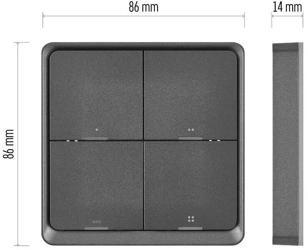 Фото - Бездротовий вимикач EMOS H5016 4 кнопки ZigBee 3.0 Чорний