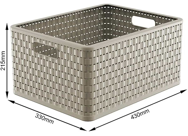 Фото - Короб для зберігання Rotho А4 COUNTRY 28 л капучино (11668.2)