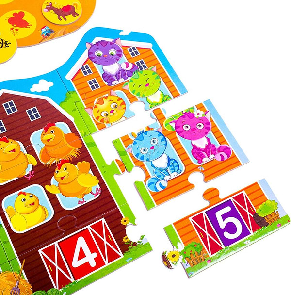 Фото - Настільна гра (3-4 роки) Vladi Toys 3 в 1 "Ферма" (укр) (VT2901-03)