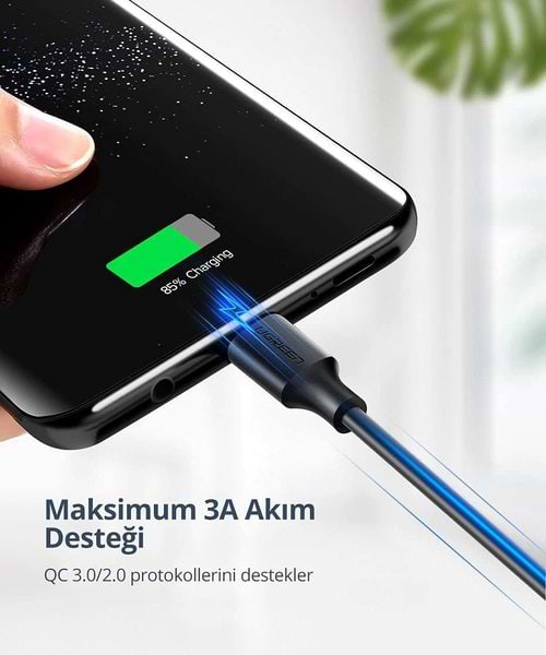 Фото - Кабель синхронизации данных UGREEN US287 USB - Type-C Cable 2 м White (60123)