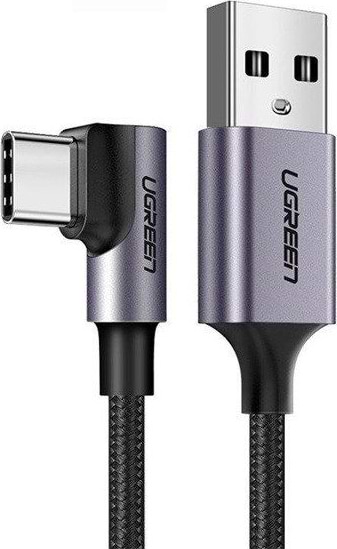 Кабель синхронізації даних UGREEN US284 USB - Type-C Cable Angled Alum. Braid 2 м Black (50942) - Фото 1