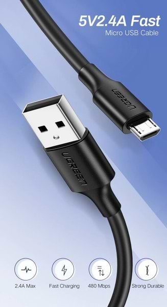 Фото - Кабель UGREEN US289 USB - Micro USB Cable 1.5 м Black (60137)