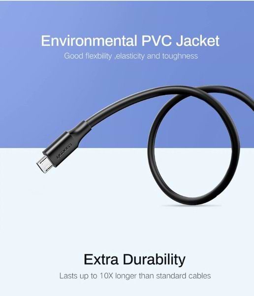 Фото - Кабель UGREEN US289 USB - Micro USB Cable 1.5 м Black (60137)