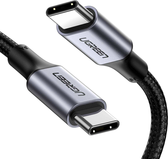 Кабель синхронізації даних UGREEN US316 Type-C - Type-C 100W 5A Cable Alum. 1 м Black (70427) - Фото 1