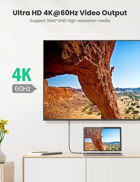 Фото - Кабель синхронизации данных UGREEN US355 Type-C - Type-C 3.1 Gen2 5A 1 m Black (80150)
