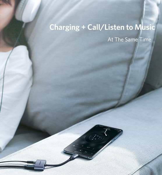 Фото - Перехідник аудіо UGREEN CM193 Hub Type-C M - 3.5mm F+Type-C F Adapter Gray (50596)