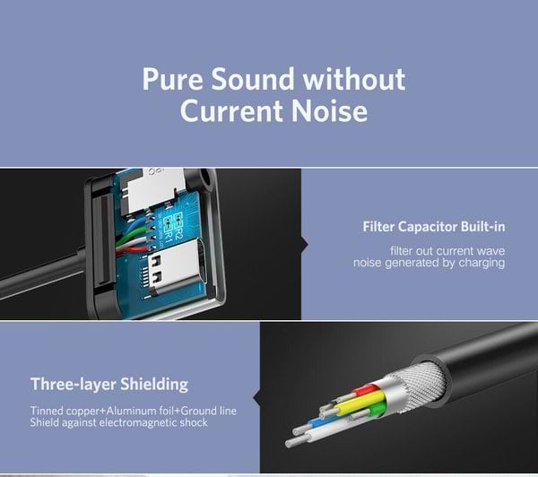 Фото - Перехідник аудіо UGREEN CM193 Hub Type-C M - 3.5mm F+Type-C F Adapter Gray (50596)