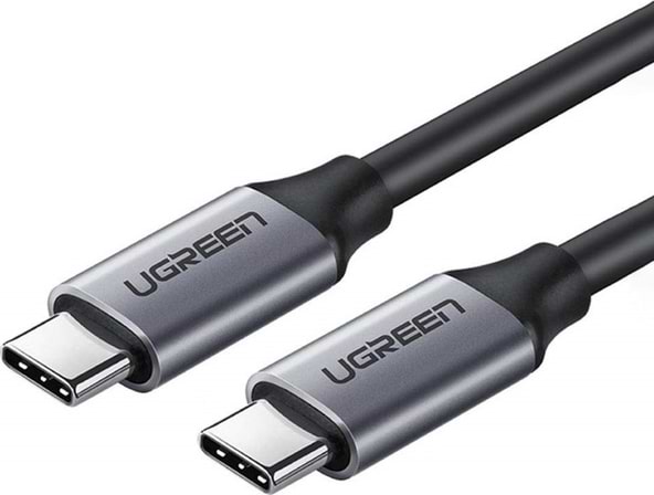 Фото - Кабель синхронізації даних UGREEN US161 Type-C - Type-C 100W 5A Cable Alum. 1.5 м Gray (50751)