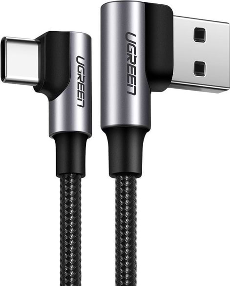 Кабель синхронізації даних UGREEN US176 USB Type-C Both Angled 3A Data Cable 1 м Black (20856) - Фото 1