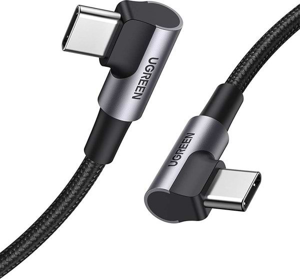 Кабель синхронізації даних UGREEN US323 Type-C-Type-C Both Angled 3A Cable 1 m Gray\Black (70529) - Фото 1