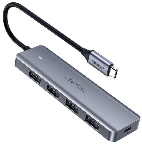 Хаб USB UGREEN CM219 Type-C - 3xUSB with MicroUSB Power Port Gray (70336) - Фото 1