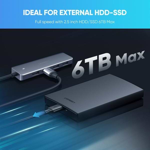 Фото - Хаб USB UGREEN CM219 Type-C - 3xUSB with MicroUSB Power Port Gray (70336)