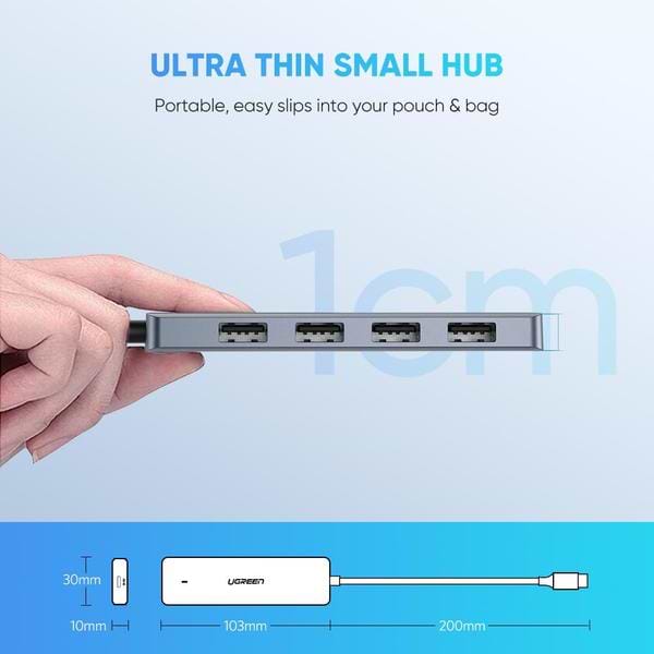 Фото - Хаб USB UGREEN CM219 Type-C - 3xUSB with MicroUSB Power Port Gray (70336)