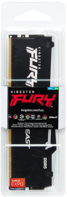 Фото - Память DDR Kingston DDR5 16GB 5200 MHz Fury Beast RGB (KF552C36BBEA-16)