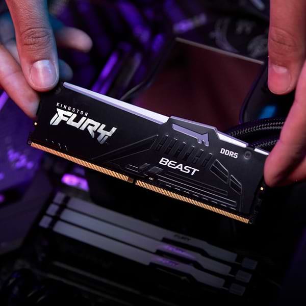 Фото - Память DDR Kingston DDR5 16GB 5200 MHz Fury Beast RGB (KF552C36BBEA-16)