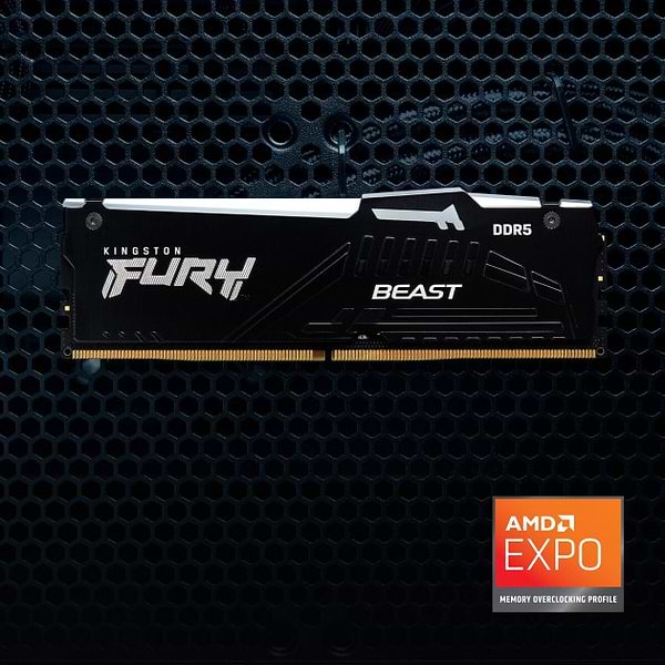 Фото - Память DDR Kingston DDR5 16GB 5200 MHz Fury Beast RGB (KF552C36BBEA-16)