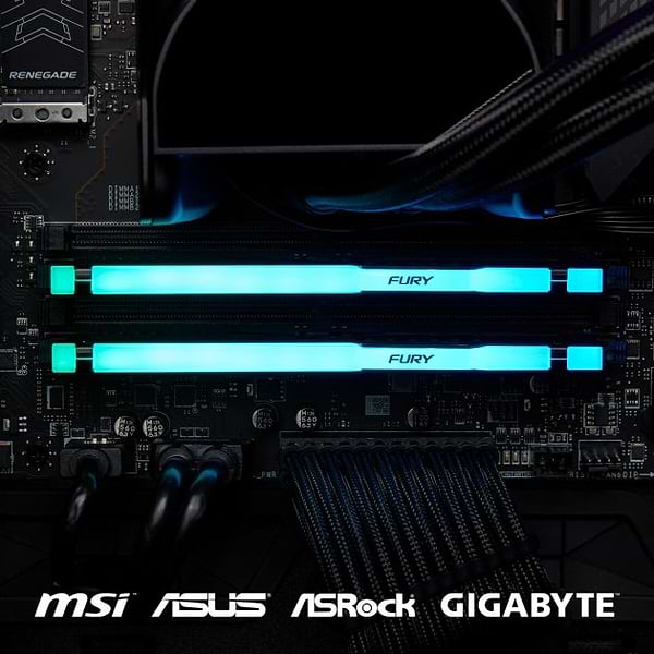 Фото - Память DDR Kingston DDR5 16GB 5200 MHz Fury Beast RGB (KF552C36BBEA-16)