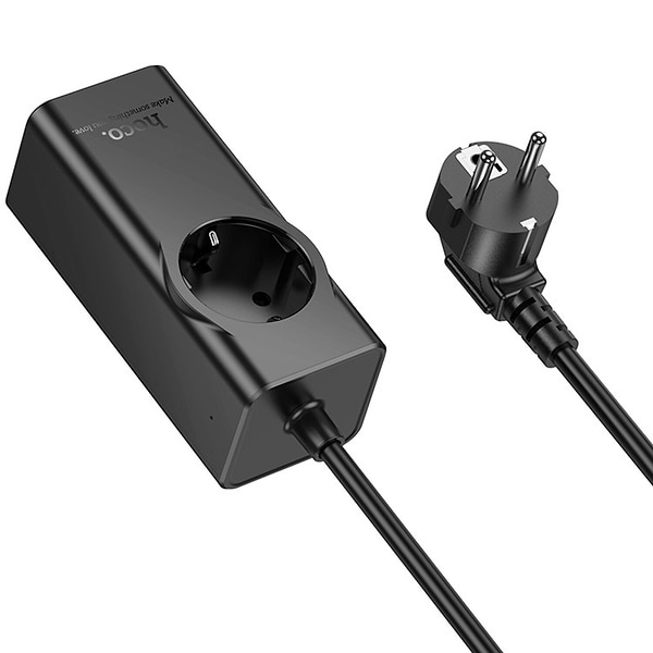 Фото - Сетевой фильтр HOCO NS9 Wisdom 1-position (PD67W/3C1A) desktop socket EU/GER Black (6942007638494)