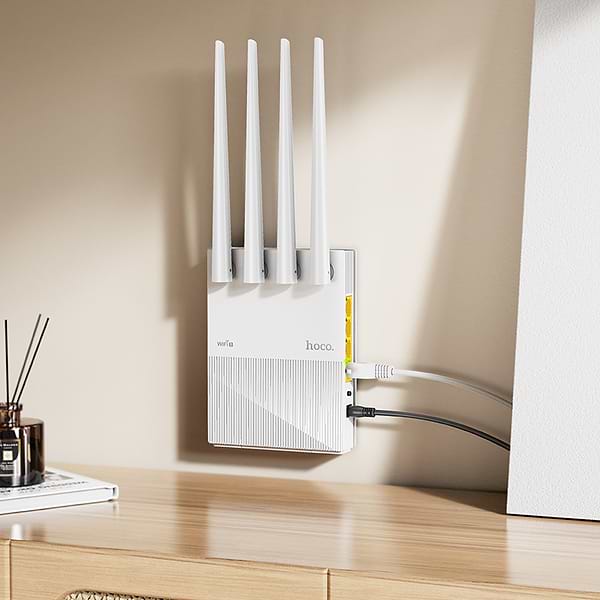Фото - Маршрутизатор інтернет WiFi5 HOCO HI31 WiFi5 wireless router 2.4-5G 1200Mbit/s EU version (6942007640718)