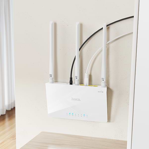 Фото - Маршрутизатор интернет WiFi4 HOCO HI30 WiFi4 EU (6942007640688)