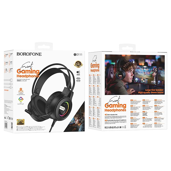 Фото - Гарнитура проводная игровая BOROFONE BO111 Eminent Black (6941991119507)