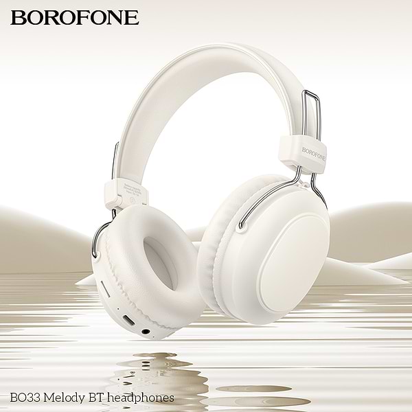 Фото - Наушники полноразмерные беспроводные BOROFONE BO33 Melody Milky White (6941991120091)